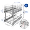 2 Tier Pull Out Cabinet Organizer 11" W X 22"