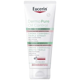 Eucerin DermoPure Triple Effect Crema Corporal (200ml) Anti-Imperfecciones, Anti-Manchas, Anti-Brillo, Calma e hidrata, ideal para piel grasa o con imperfecciones