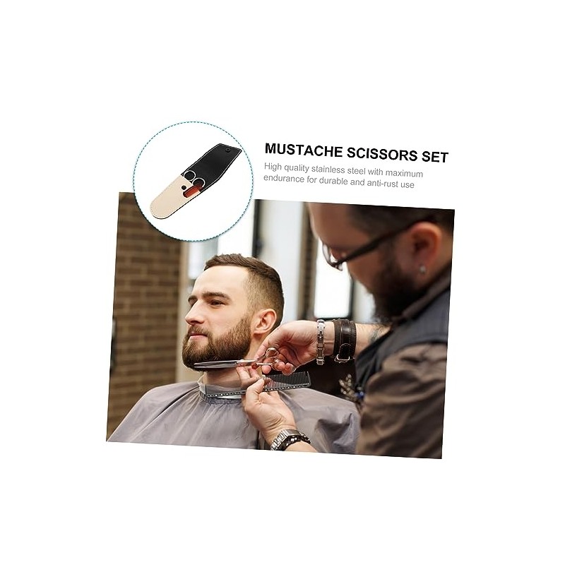 2 Sets Pcs Beard Trimming Kit for Men Stainless Steel