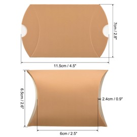 PATIKIL Pillow Boxes, 50 Pcs Wedding Gift Boxes Paper Box 4.5 x 2.8 Inch for Gift Wrap Wedding Parties, Gold Tone