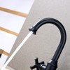 Derengge Matte Black Bathroom Sink Faucet,2 Handle Single Hole Vanity