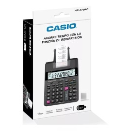 Casio Sumadora Casio Hr-170rc Escritorio Negra Mas Dos Rollos