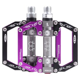 Spfaszeiv Bicycle Pedal Aluminium Bike Pedals Cycling/Road Mountain MTB/BMX with Super Bearings Pedals Light Stable Sealed Bearing Flat Anti Slip Pedal for 9/16 Inch