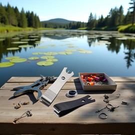 2Pcs Fishing Line Cutter Nipper with Hook Eye Cleaner Pin Stainless Steel Fishing Line Scissors Cutting Tool, Fishing Line Cutter Nipper with Hook Eye Cleaner Pin, Multi Functional Accessories