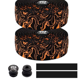Chooee Road Bike Handlebar Tape,Bike Bar Tape with End Plugs-2 Rolls,Orange