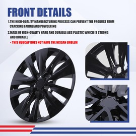 Winjet Winjet 16" Hubcaps Wheel Covers for 2020-2025 Nissan Sentra [2020 2021 2022 2023 2024 2025 2025 Nissan Sentra] Wheel Rim Covers Fit for Steel Wheels 16 inch Hub caps Set of 4 (Black Lacquer)