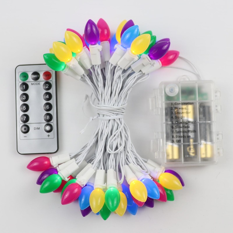 HUGSVIK Easter Lights Battery Operated, 50 LED 17FT Easter Pastel