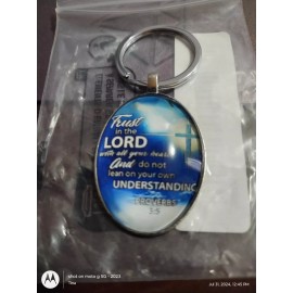 1pc Bible verse keychain.  Proverbs 3:5
