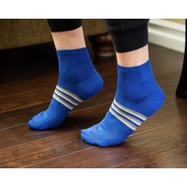 Prestigio Mens Italian Luxury Ankle Socks, Size 8.5-11, 100% Mercerized Cotton Dodger Blue