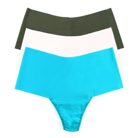 hanky panky, Breathe High Rise Thong 3 Pack, Pine Tree, Dandelion, Fresh Teal