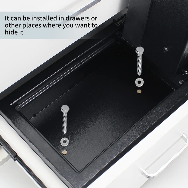 JUGREAT Top Opening Desk Drawer Safe with Induction Light,Electronic Digital