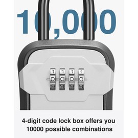 Puroma Lock Box, Key Lock Box Wall Mount & Portable Combination Lockbox with Resettable Code, Security Lockbox for Outside House Keys, Apartment Realtors Spare Keys Storage (4 Pack, Gray)