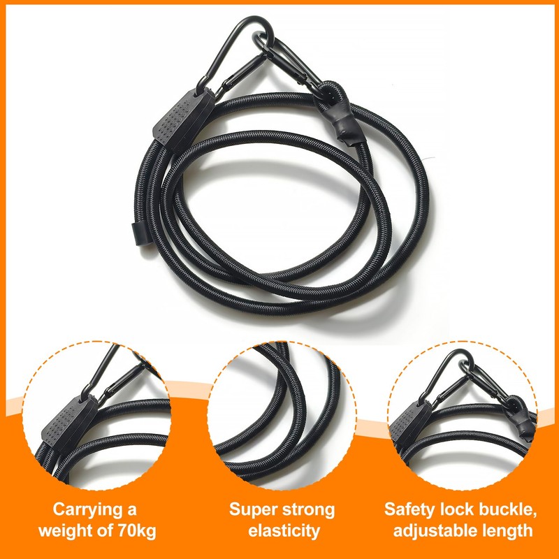 Alrens 4pcs Bungee Cords with Carabiner Clips 100CM/40Inch Short Bungee
