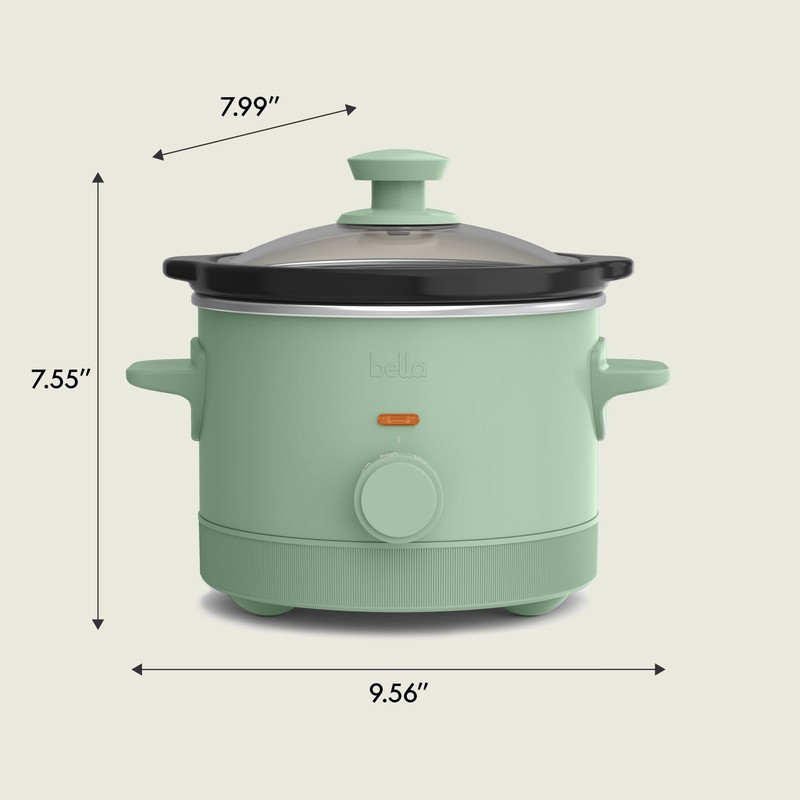 bella 1.5 Qt Slow Cooker with 3 Heat Manual Control,