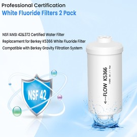 Virego Fluoride and Arsenic Filter NSF/ANSI 42 Certified,Replacement for PF-2® Fluoride Filters,K5366 Replacement for Berkey Fluoride Filters Compatible with Berkey Gravity Filtration System-Pack of 2