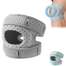 Wellnee Knee Brace, Sports Knee Pads with Adjustable Compression Knee, Knee Support with Side Stabilizers, Patella Gel Pads for Running, Sports, Workouts