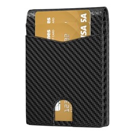 Auskang Wallet for Men, Classic Bifold Mens Wallet, Minimalist Slim wallet Credit Card Holder, Genuine Leather, Black (Grid Pattern)