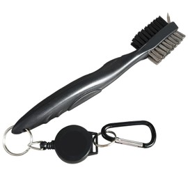 Golf Club Brush and Club Groove Cleaning Brush Nylon Steel Wire Double-Sided Golf Cleaning Brush, This is a Must-Have Golf Accessory for Golf Enthusiasts (Black)