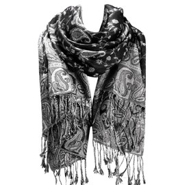 FURTALK Reversible Paisley Pashmina Shawl Wraps for Women Rave Soft Exotic Indian Scarf for Evening Dress Festival Scarves