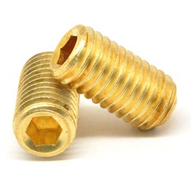 #6-32 x 1/4" Coarse Thread Socket Set Screw Cup Point Brass Pk 100