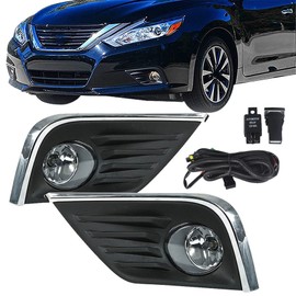 labwork Front Bumper Fog Lights Replacement for 2016-2018 Nissan Altima 4-Dr Driver+passenger Side Fog Lamps Switch Kit 261508990A