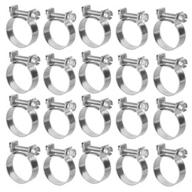 20PCS Hose Clamp Mini Stainless Steel Screw Hose Clip for Motor Vehicle Petrochemical Pharmaceutical21-23mm
