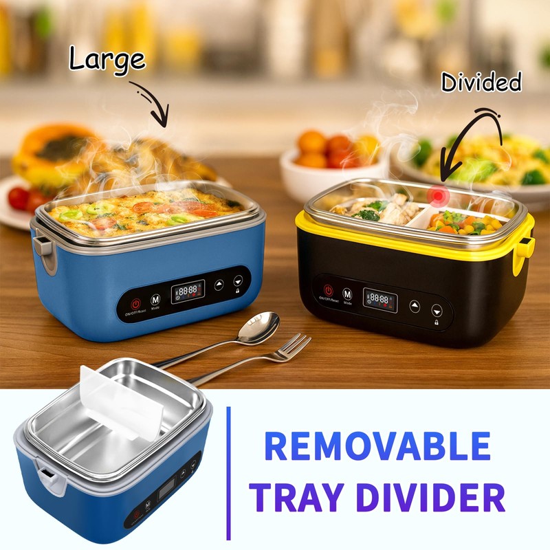 VYRALOFT Cordless Electric Lunch Box,24000mAh Battery Powered Self Heating Lunch