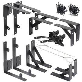 Fence Gate Kit Gate Hardware, 2 Set Anti Sag Gate Kit Heavy Duty No Sag Gate Frame Corner Brackets Kit for Garden Outdoor Backyard Wooden Fence Deck Porch Gate