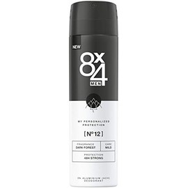 8X4 Men Deo Spray N?2 Dark Forest (150 ml), Herren Deodorant mit anregend-holzigem Duft, 48h zuverlé‹siges Deo ohne Aluminium (ACH) f黵 jeden Hauttyp