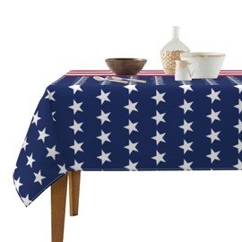 Defresit 4th of July USA Patriotic Tablecloth for Independence Day Decorations - American Flag Patriotic Party Tablecloth Plastic Cover BBQS - Veterans Day Decor (137 x 274cm)