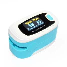 CONTEC NEW OLED Finger Pulse Oximeter SpO2 Blood Oxygen Monitor Heart Rate blue+Battery