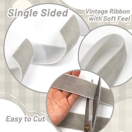 Silver Velvet Ribbon for Gift Wrapping Christmas Tree Decor,1"×30 Yards Vintage Velvet Christmas Ribbon Skinny Fabric Ribbon Trim for Hair Bows, Crafting, Wedding Invitations