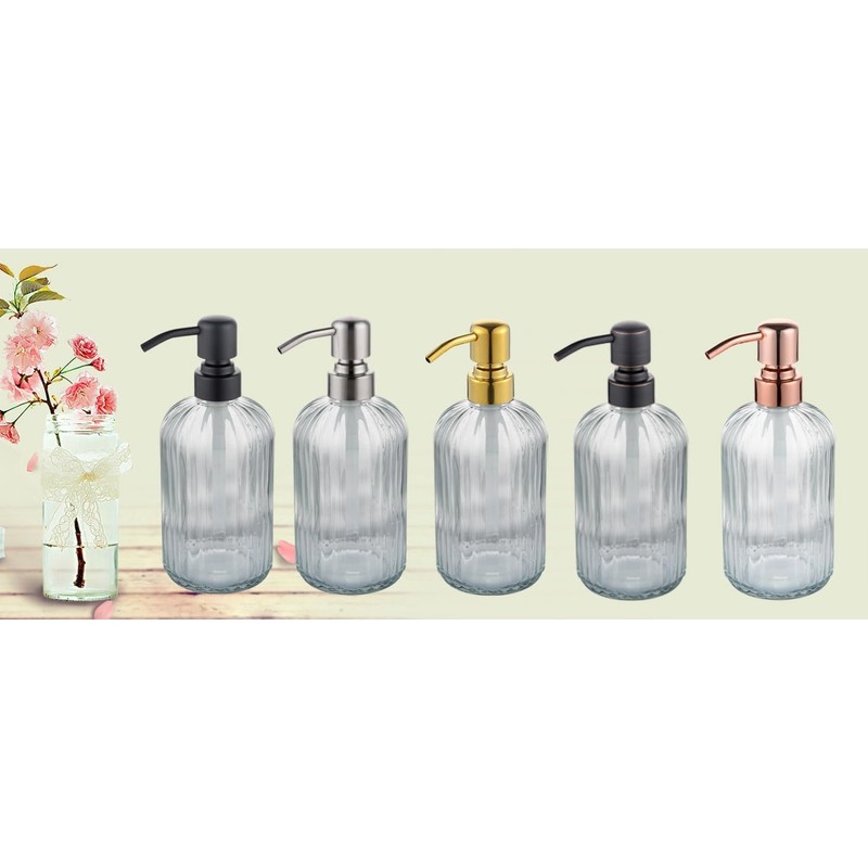 Glass Soap Dispensers with Oil Rubbed Bronze Pump Head,Dish Soap