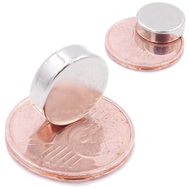 Brudazon 15 Mini Disc Magnets 12 x 4 mm N52 Strongest Level Neodymium Magnets Ultra Strong Power Magnet for Model Making, Photo, Whiteboard, Notice Board, Fridge, Crafts, Magnetic Disc Extra Strong