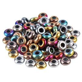 Kyeygwo Large Hole Loose Beads for Jewellery Making, Rondelle Polished Stone Beads and Charms, Fit European Snake Chain Bracelet, Large Set of Jewellery Beads, 20 Pieces, NA