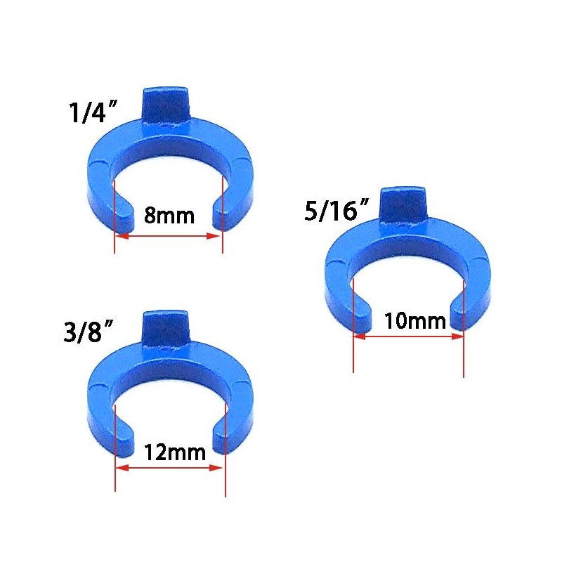 YZMSZ 1/4" O.D. Tube Fitting Blue Locking Clip Clamps for