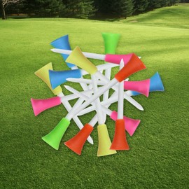 Bliceon 50pcs Golf Tees, Plastic Rubber Cushion Top Long Tees, Durable Mixed Colors with Rubber Head, Golf Practicing Tees for Golfer, Gift for Golfer or Family