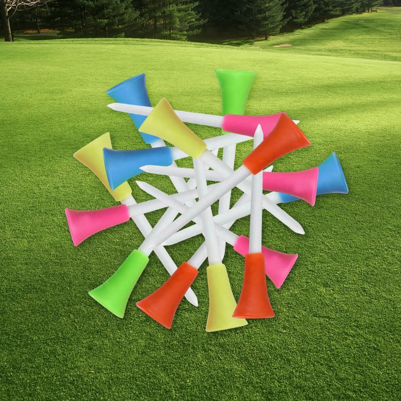 Bliceon 50pcs Golf Tees, Plastic Rubber Cushion Top Long Tees,