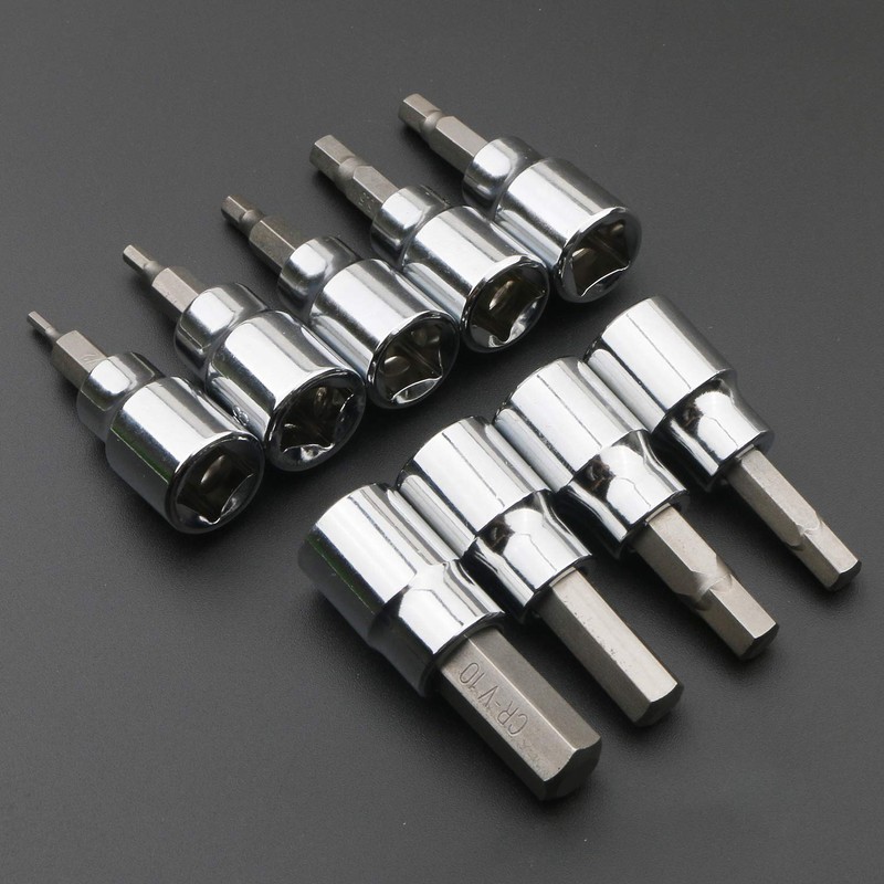 Rowiz 9 Pcs 3/8 Inch Drive Hex Bit Sockets Set,