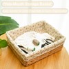 Storage basket,Woven handmade baskets for storage with liners,Rectangle storage bins