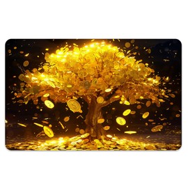 Peacoblue Credit Card Stickers, Colorful Houses Waterproof, Scratch Resistant and Attractive Card Skin Custom 4 Styles for Credit, Debit, Transport Card, lucky tree and gold coins, Unit size, Fortune