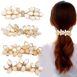 Barrette, Hair Clip, Hair Accessory, Hair Ornament, For Adults, Women's, Stylish, Large, Pearls, Flowers, Kimono, Weddings, Parties, School Entrance Ceremonies, Graduation Ceremonies, Everyday Use