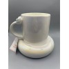 Target Bullseye Playground White Iridescent Mug With Bow Handle And