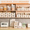 8 Pack Small Plastic Storage Bins with Bamboo Lids, Stackable