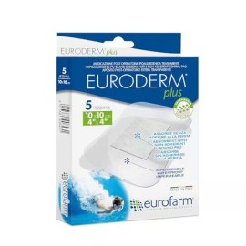 eurofarm Euroderm Plus - 4 x 4 in - Clear Polyurethane Adhesive Island Wound Dressing,...