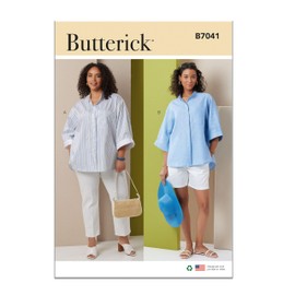 Butterick B7041BB Women's Very Loose-Fitting Shirts Sewing Pattern Packet, Design Code B7041, Sizes 20W-28W