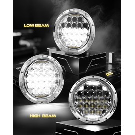 COWONE 130W 7" inch LED Headlights with DRL Compatible with Jeep Wrangler 97-2018 JK TJ LJ Hummer H1 H2 Headlamp Chrome