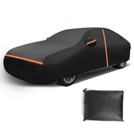 MAIKER Car Cover Waterproof All Weather Full Exterior Cover with Zipper Protect from Sunshine, UV, Snow, Rain, Wind, Scratch Resistant Black (Fit SUV 185" to 190")