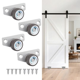 Mixizigoz Mini Side Mount Casters, Low Profile Caster Wheel- Rigid Non-Swivel Rubber Wheels for Sliding Doors, Drawers, Cabinets - Quiet Rolling, Easy Furniture Movement (1 Inch, 4)