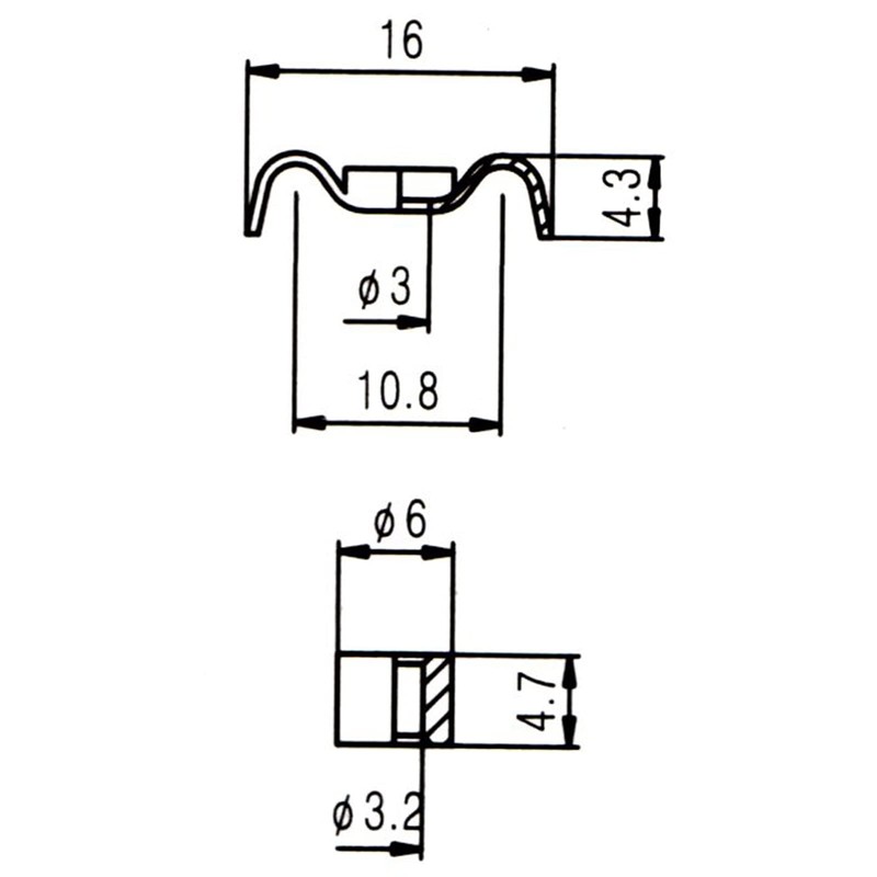 Pair of Bass guitar string trees/retainer 10.8mm string spacing 4.7mm